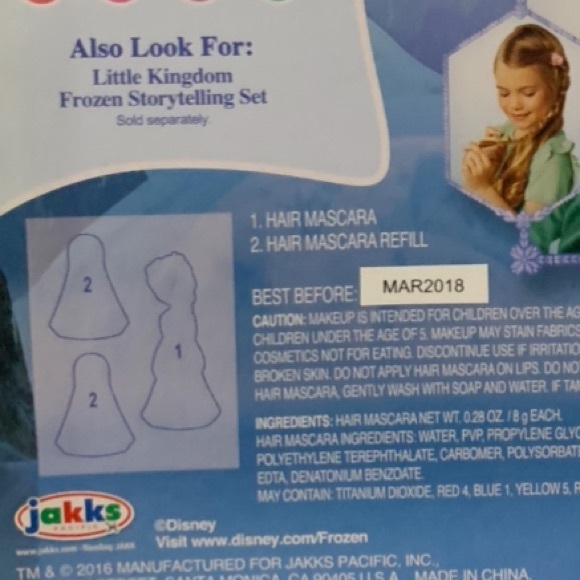 JAKKS Pacific Disney Frozen Little Kingdom Makeup Set Elsa Fever Hair Mascara - Picture 3 of 3